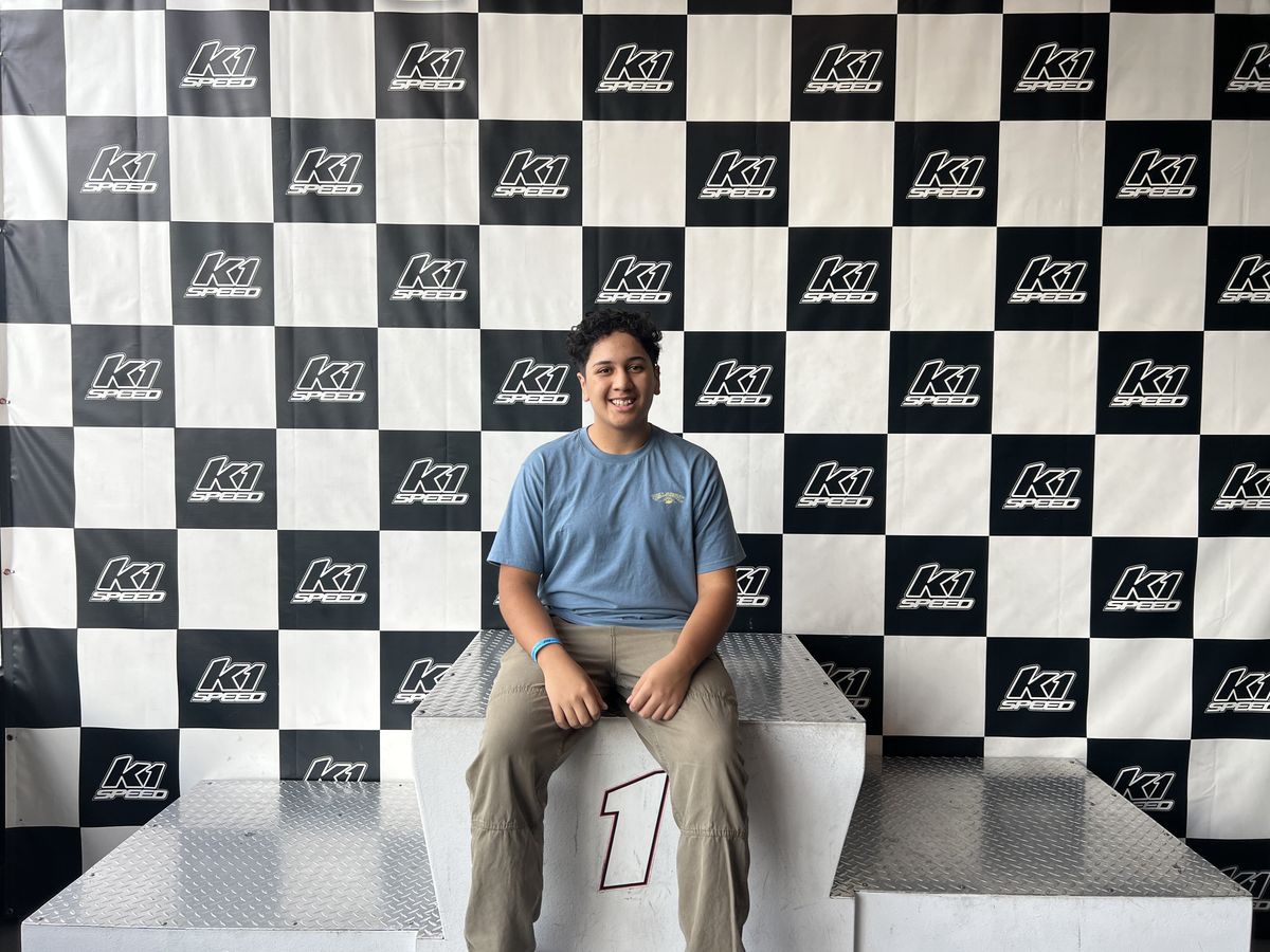 Daniel on the #1 podium at K1 Speed